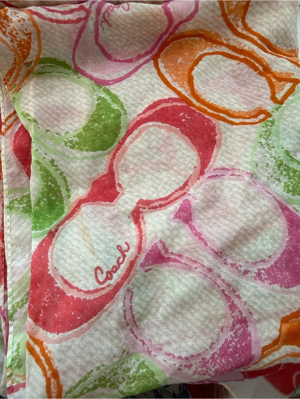Vintage Coach Poppy Scribble Signature Scarf